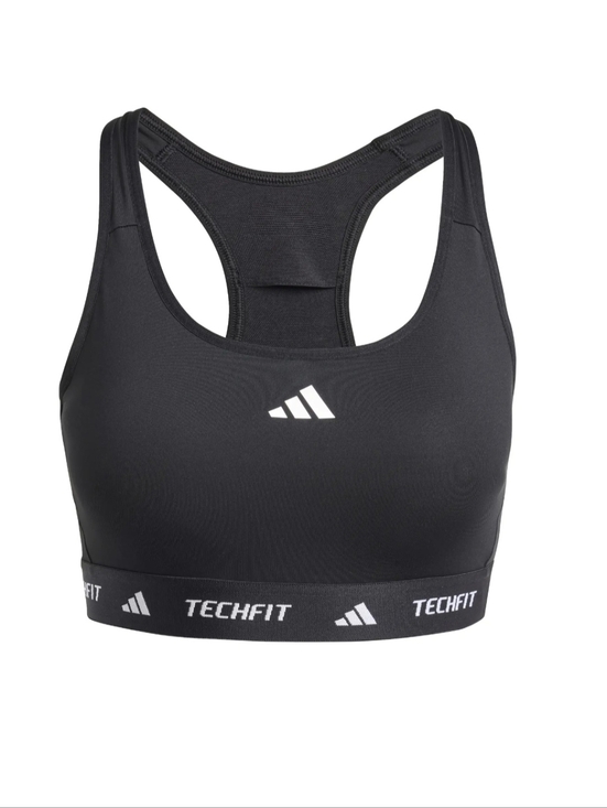 adidas Tops - adidas Black Techfit Racerback Sports Bra with Logo Band 36AB